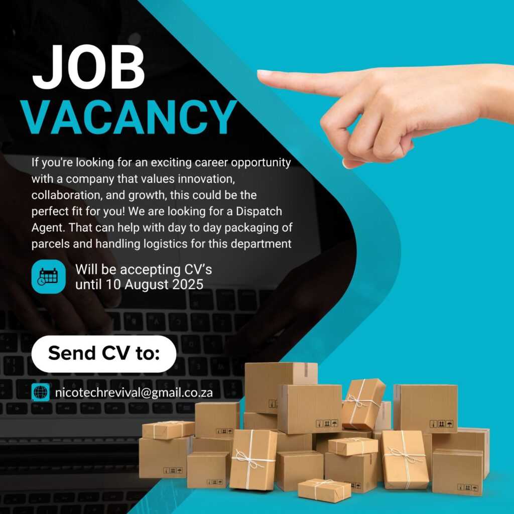 Dispatch Clerk Klerksdorp vacancy
