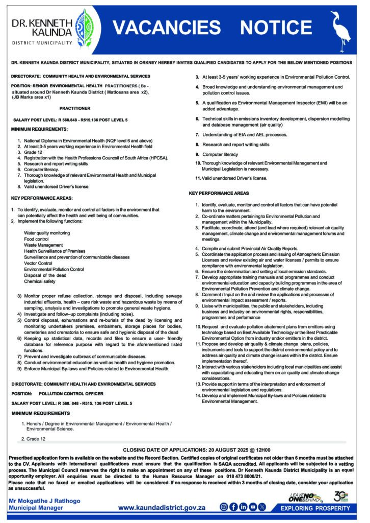 environmental health posts