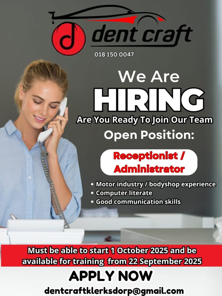 Receptionist Administrator klerksdorp