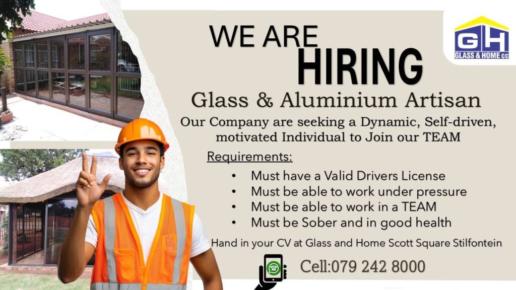 Glass & Aluminium Artisan - Klerksdorp