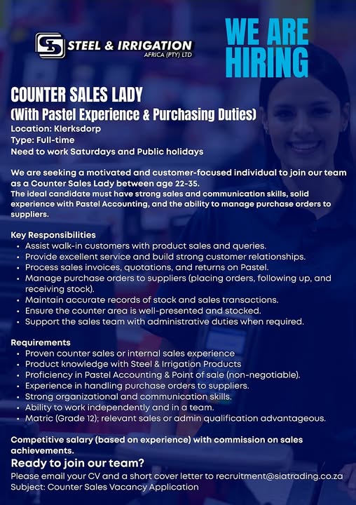 Counter Sales Lady - Klerksdorp