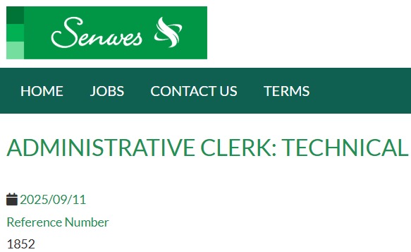 Administrative Clerk: Technical Support - Klerksdorp