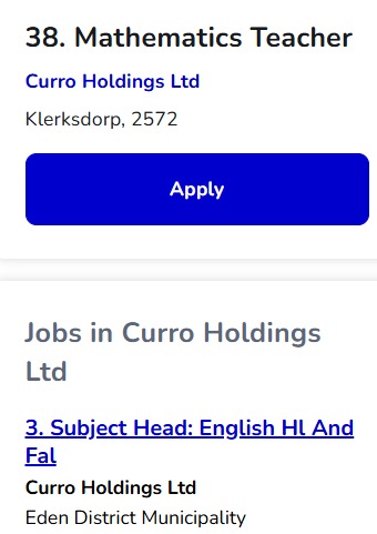 Mathematics teacher -Klerksdorp