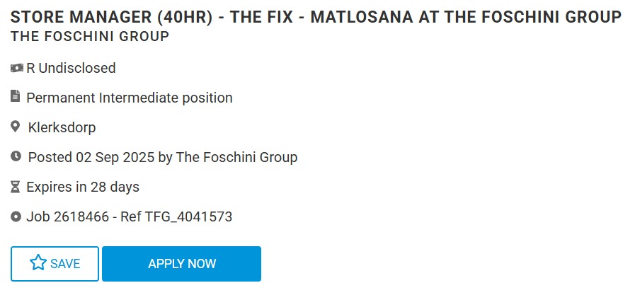Store Manager - Klerksdorp