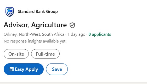 Advisor Agriculture Orkney Klerksdorp vacancy