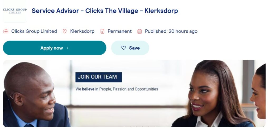 Service Advisor - Clicks The Village - Klerksdorp