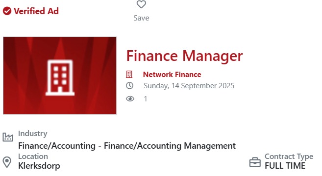 Financial Manager - Klerksdorp