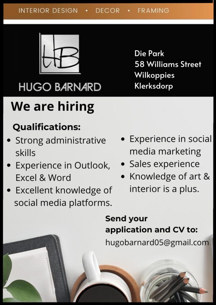 admin and sales vacancy klerksdorp