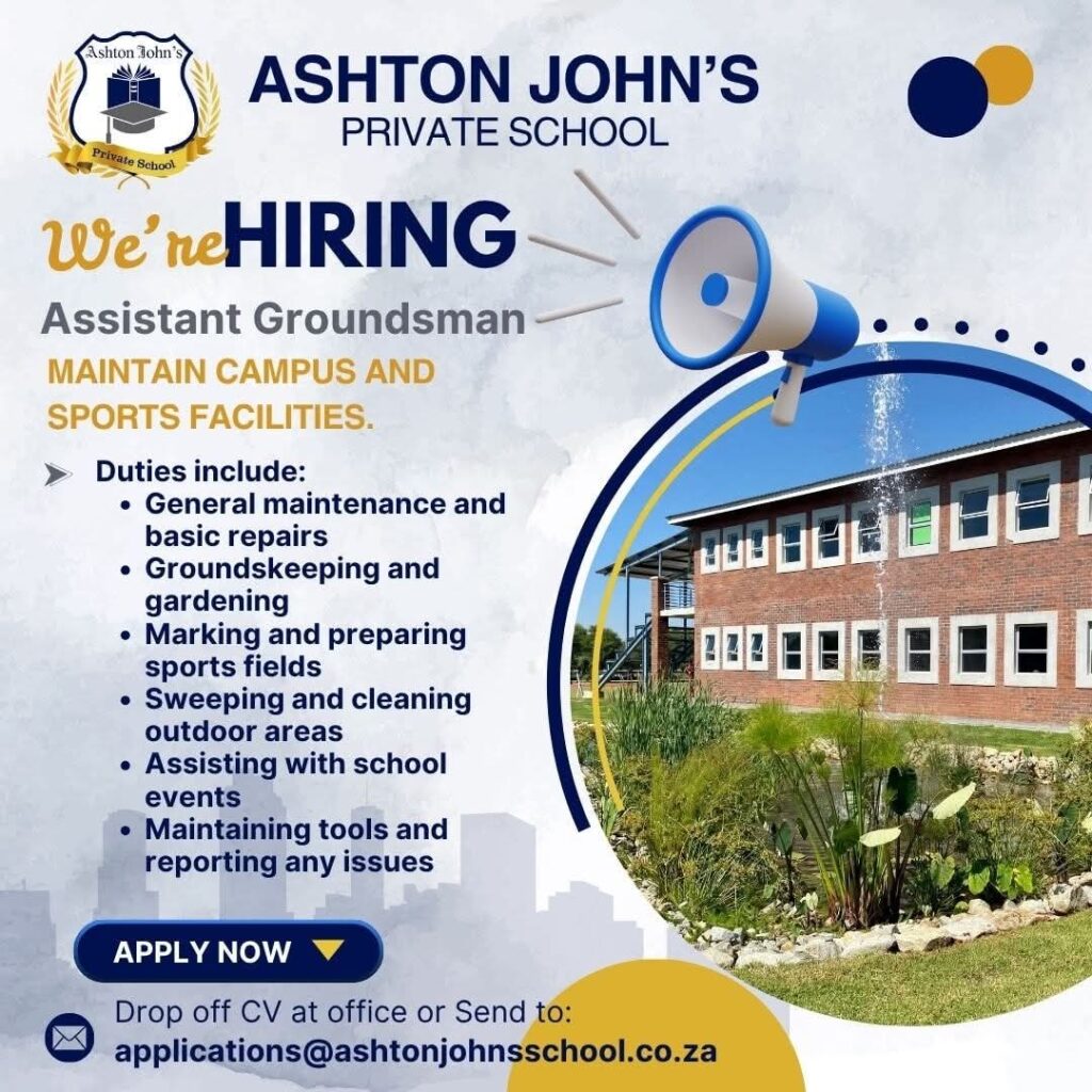assistant groundsman vacancy klerksdorp