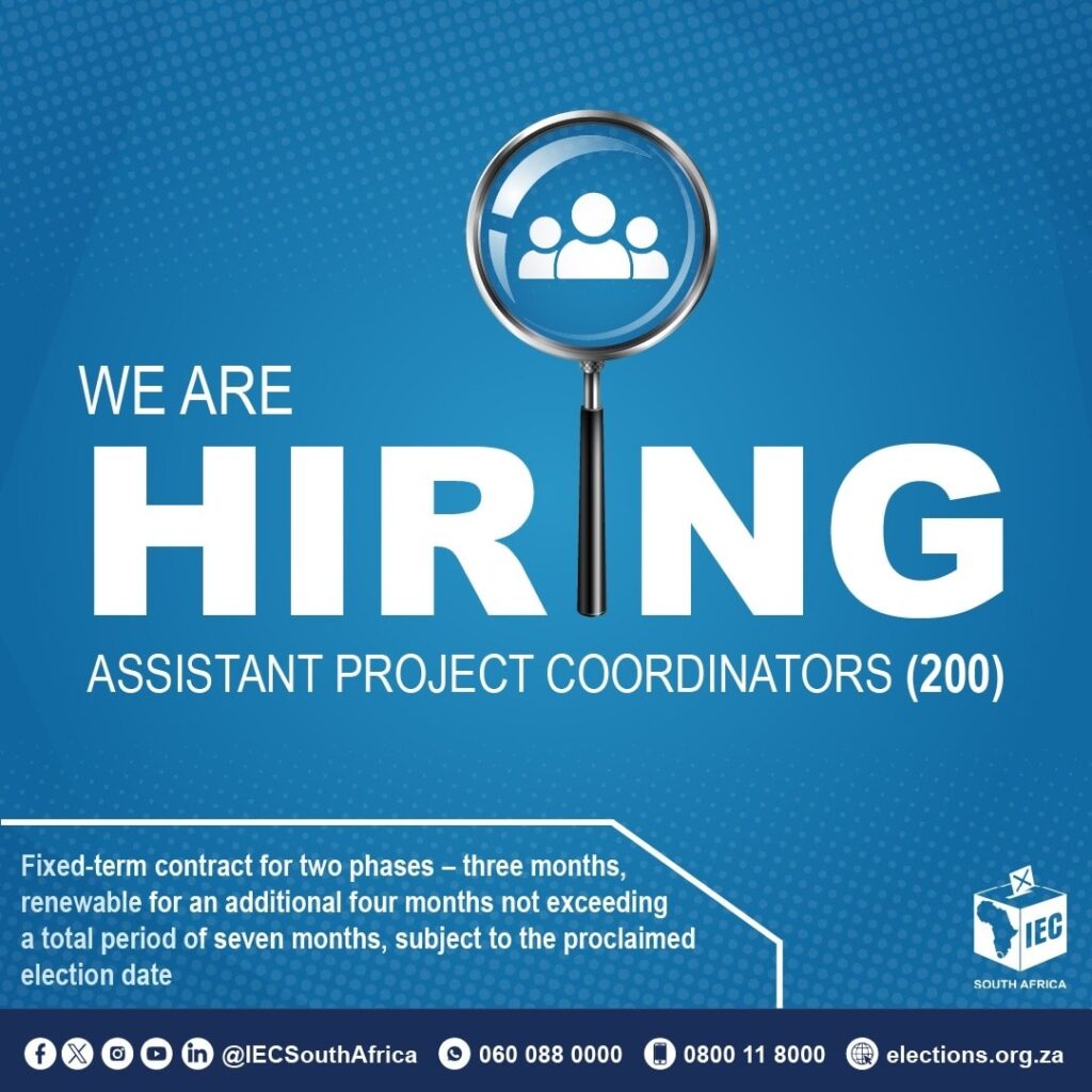 assistant project co ordinator vacancy klerksdorp