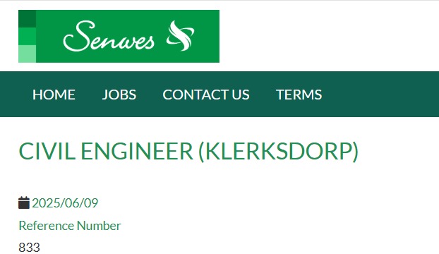 civil engineer vacancy klerksdorp