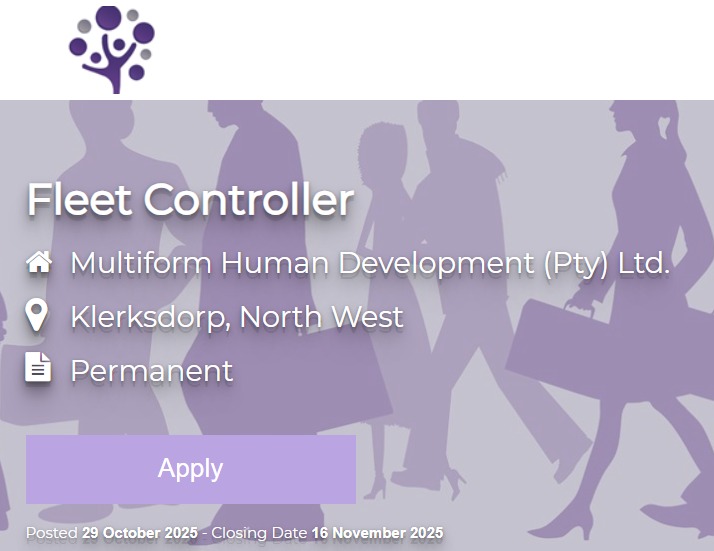 fleet controller vacancy klerksdorp