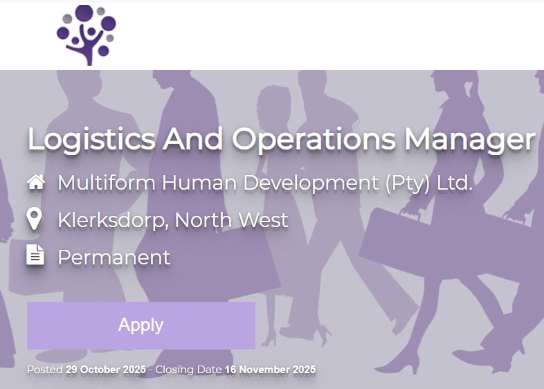 logistics and operations manager klerksdorp