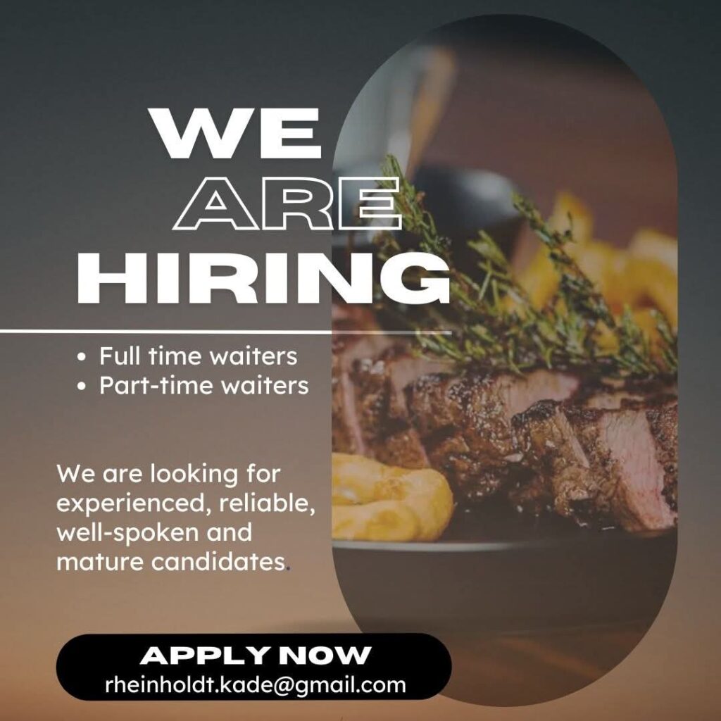 part and fulltime waiters vacancy klerksdorp
