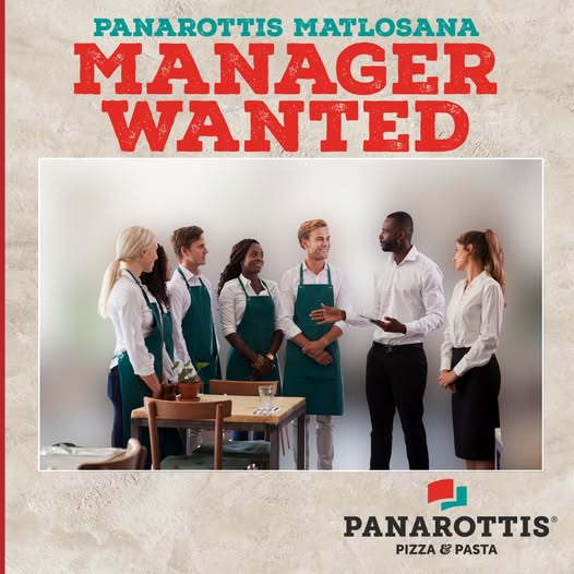 restaurant manager vacancy klerksdorp