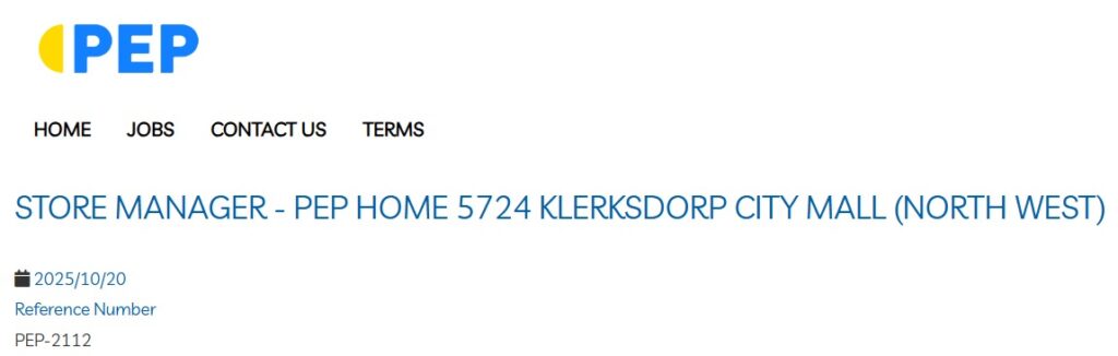 store manager vacancy klerksdorp