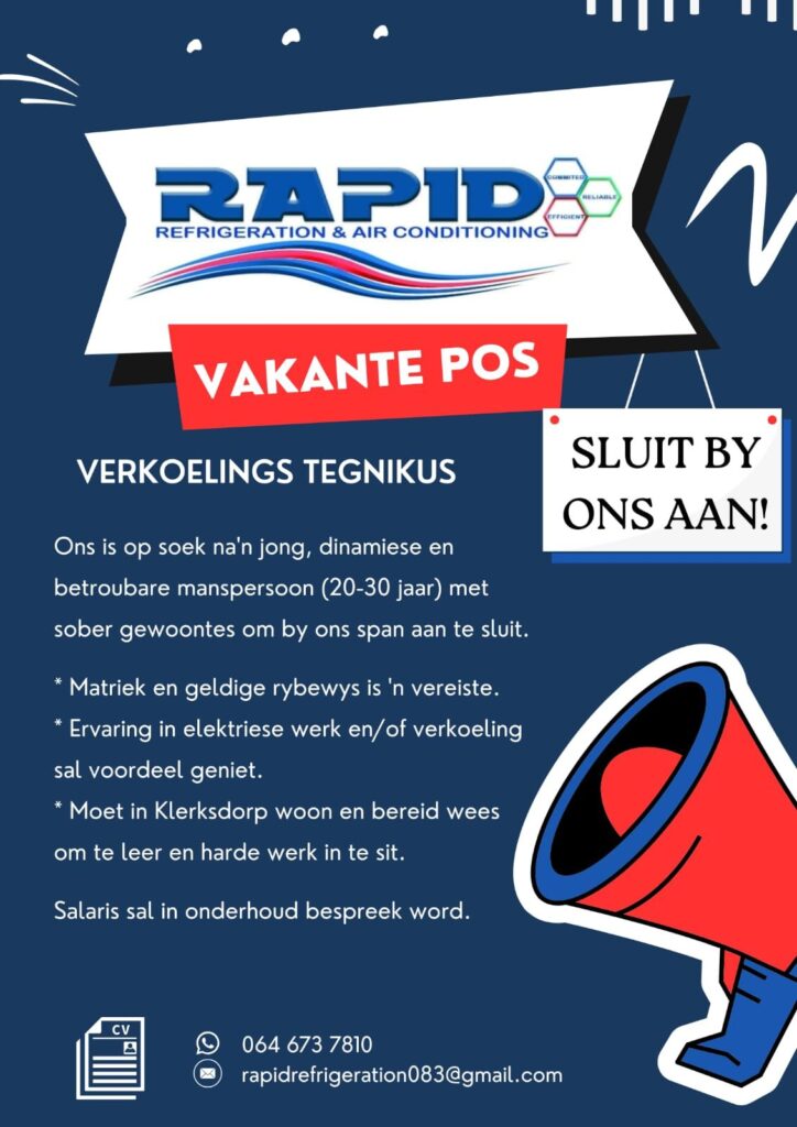 refridgeration technician vacancy klerksdorp1