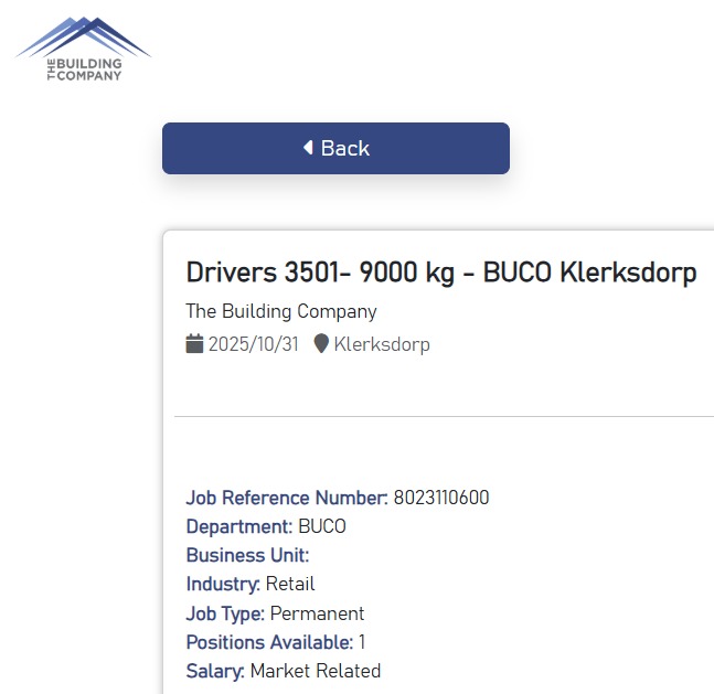 driver vacancy klerksdorp