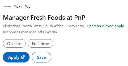 fresh food manager vacancy klerksdorp