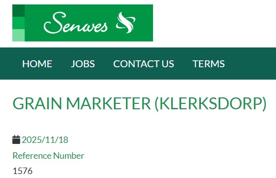 grain marketer vacancy klerksdorp