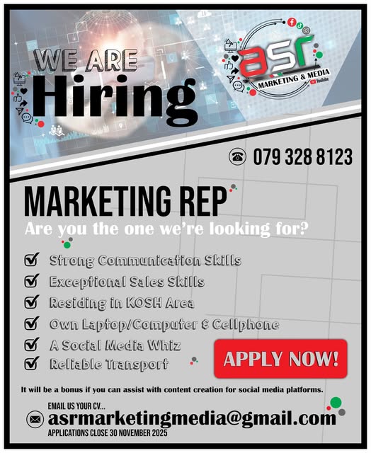 marketing rep vacancy klerksdorp