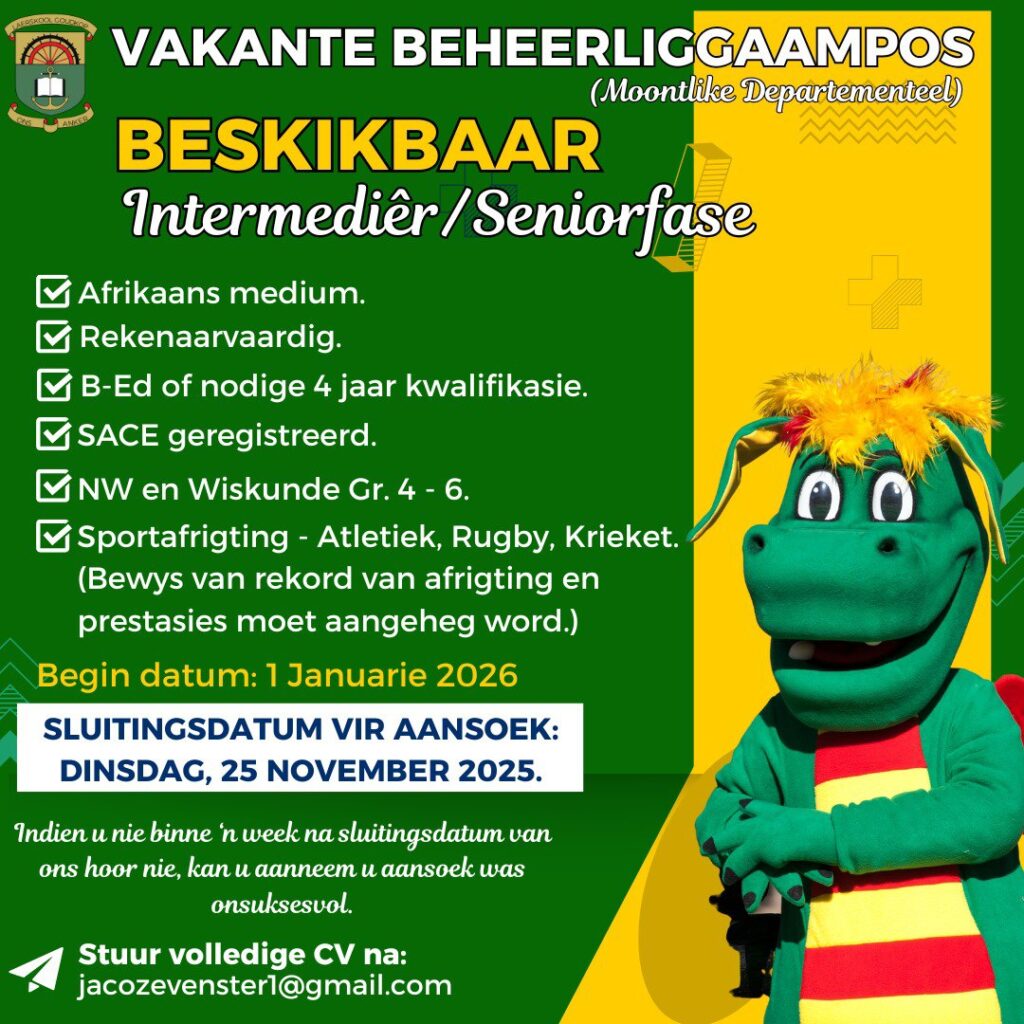natural sciences and mathematics teacher vacancy klerksdorp
