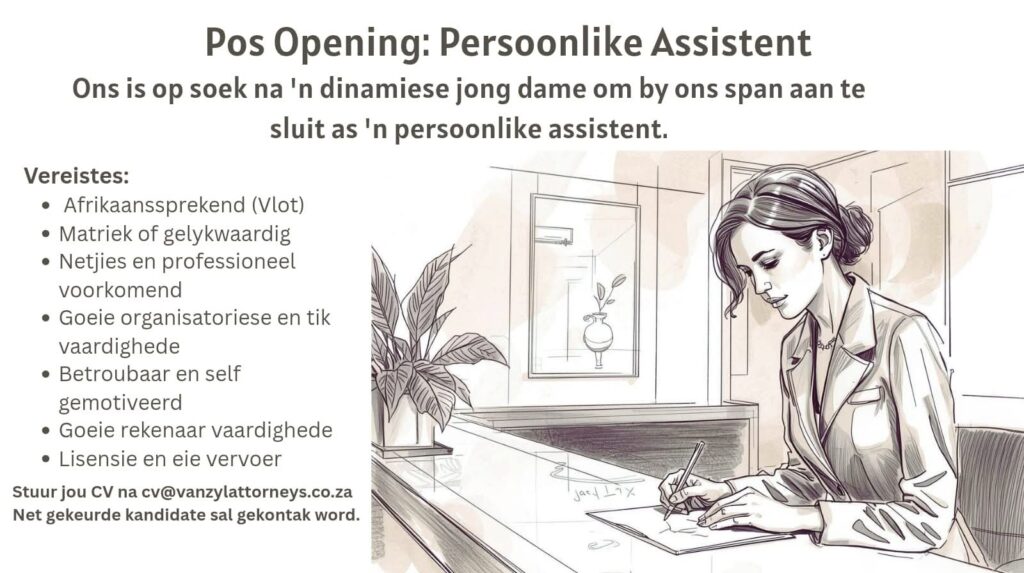 personal assistant vacancy klerksdorp