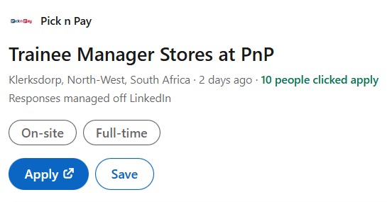 trainee manager vacancy klerksdorp