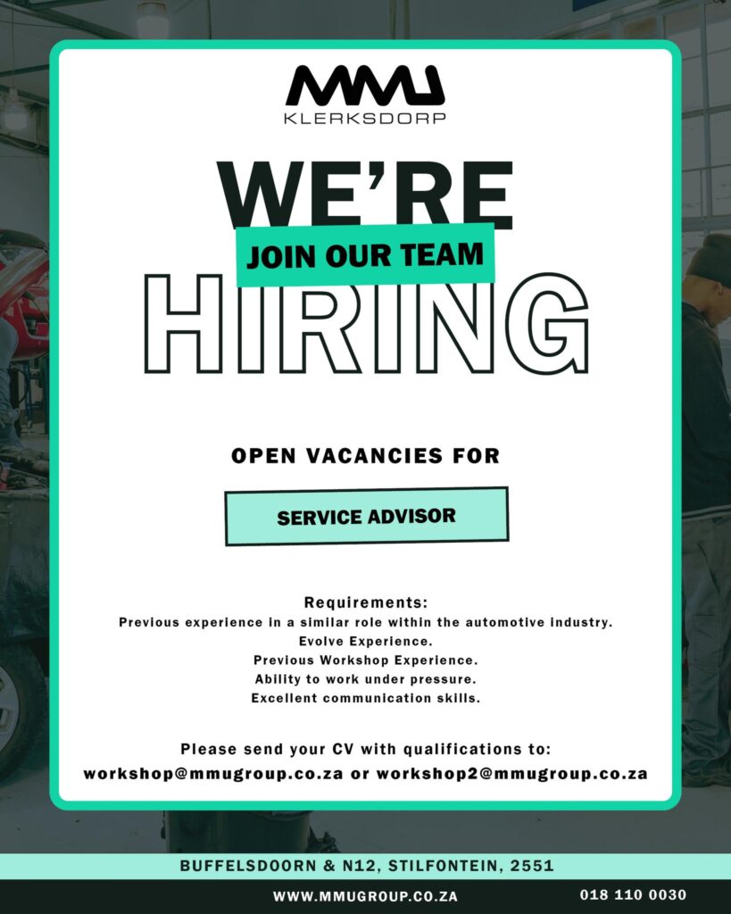 Service Advisor Stilfontein vacancy