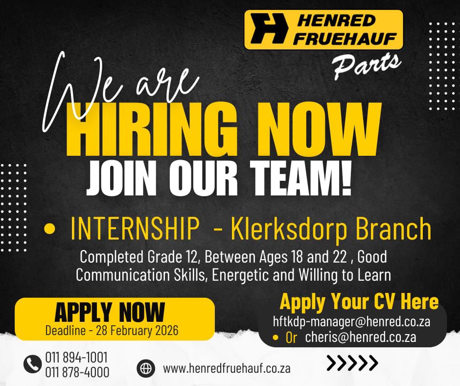 Internship – Klerksdorp vacancy