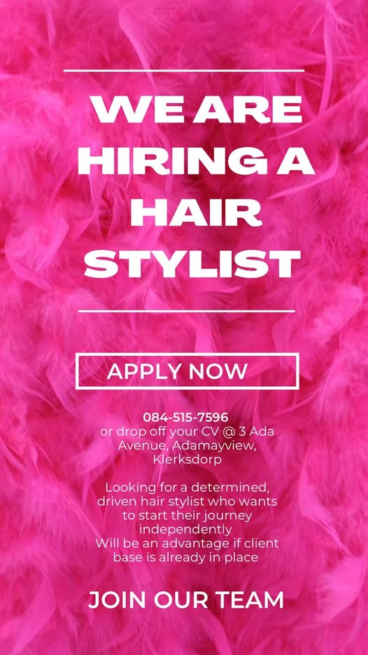 Hair Stylist vacancy Klerksdorp