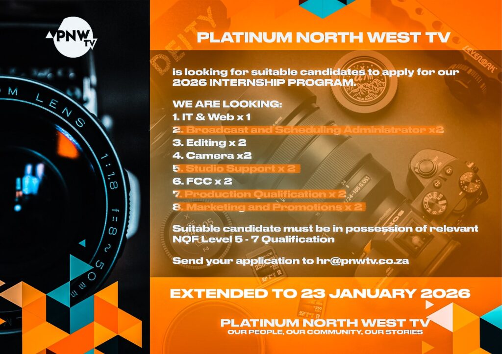 Internship Programme 2026 – Platinum North West TV (Klerksdorp)