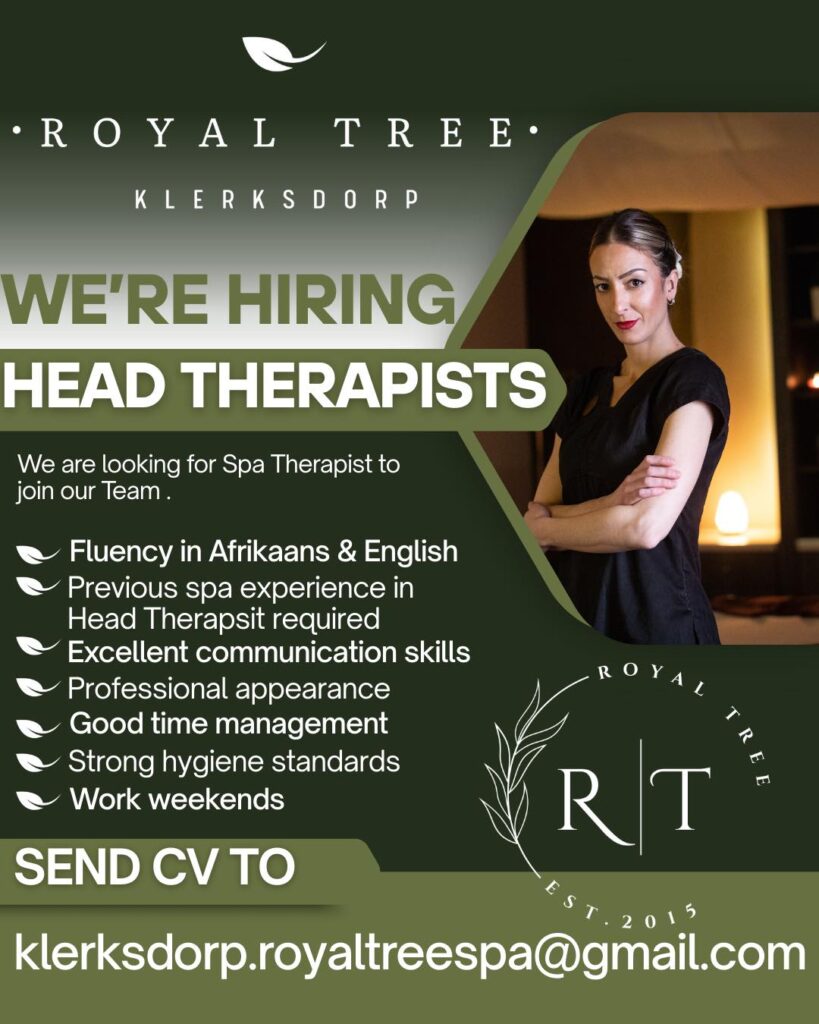 Head Therapist vacancy Klerksdorp