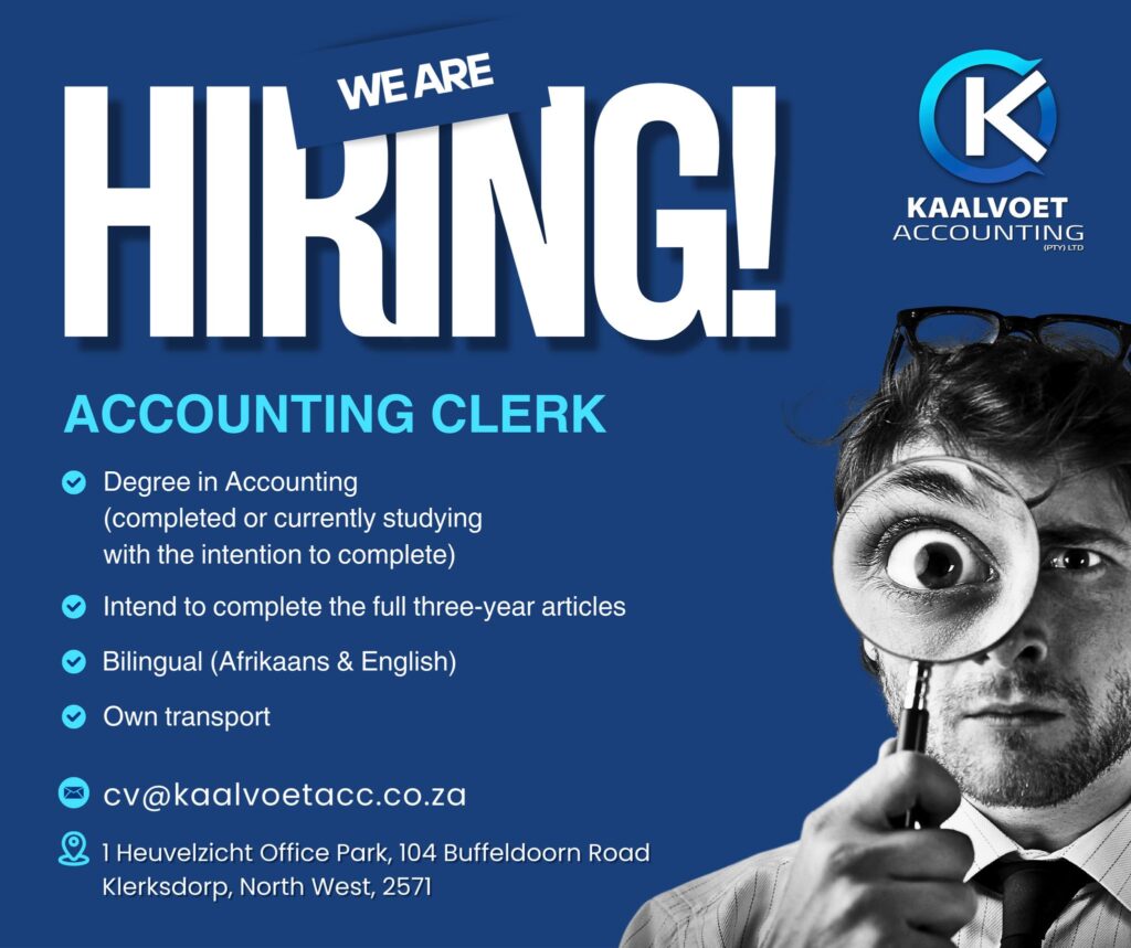 Accounting Clerk - Klerksdorp vacancy