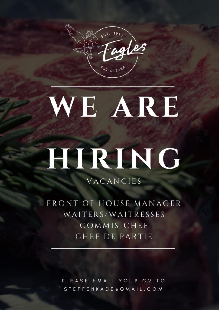 FOH Manager, Waiters, Chefs Klerksdorp vacancy