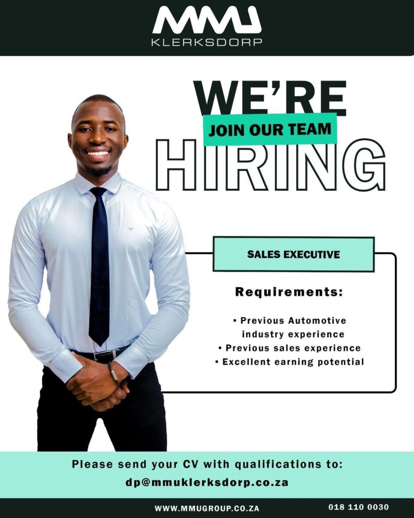 Sales Executive - Klerksdorp vacancy