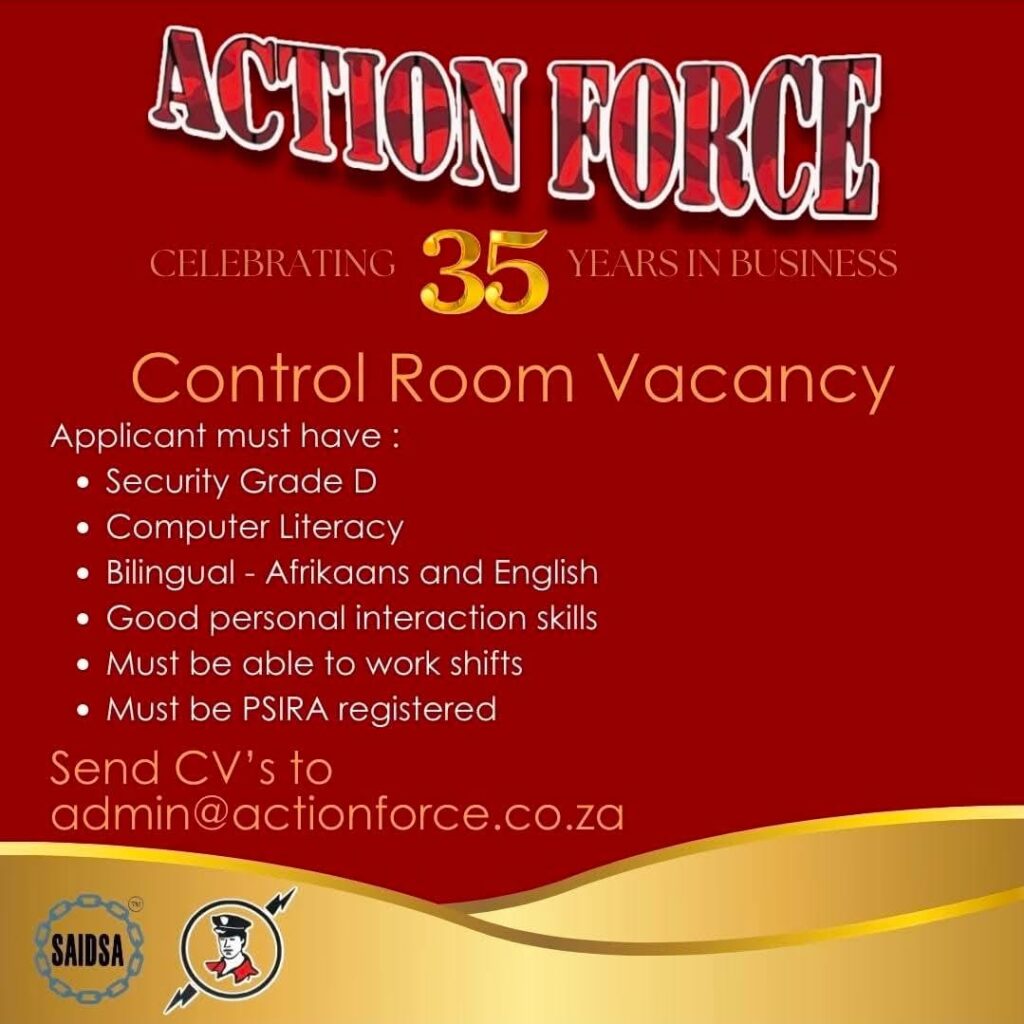 Control Room Operator - Klerksdorp vacancy