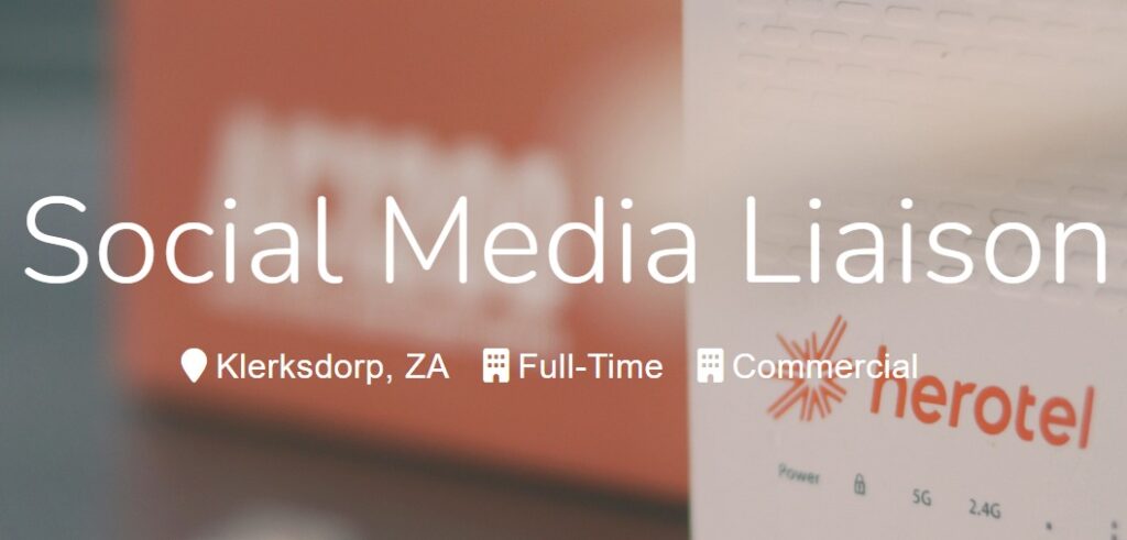 Social Media Liason vacancy Klerksdorp