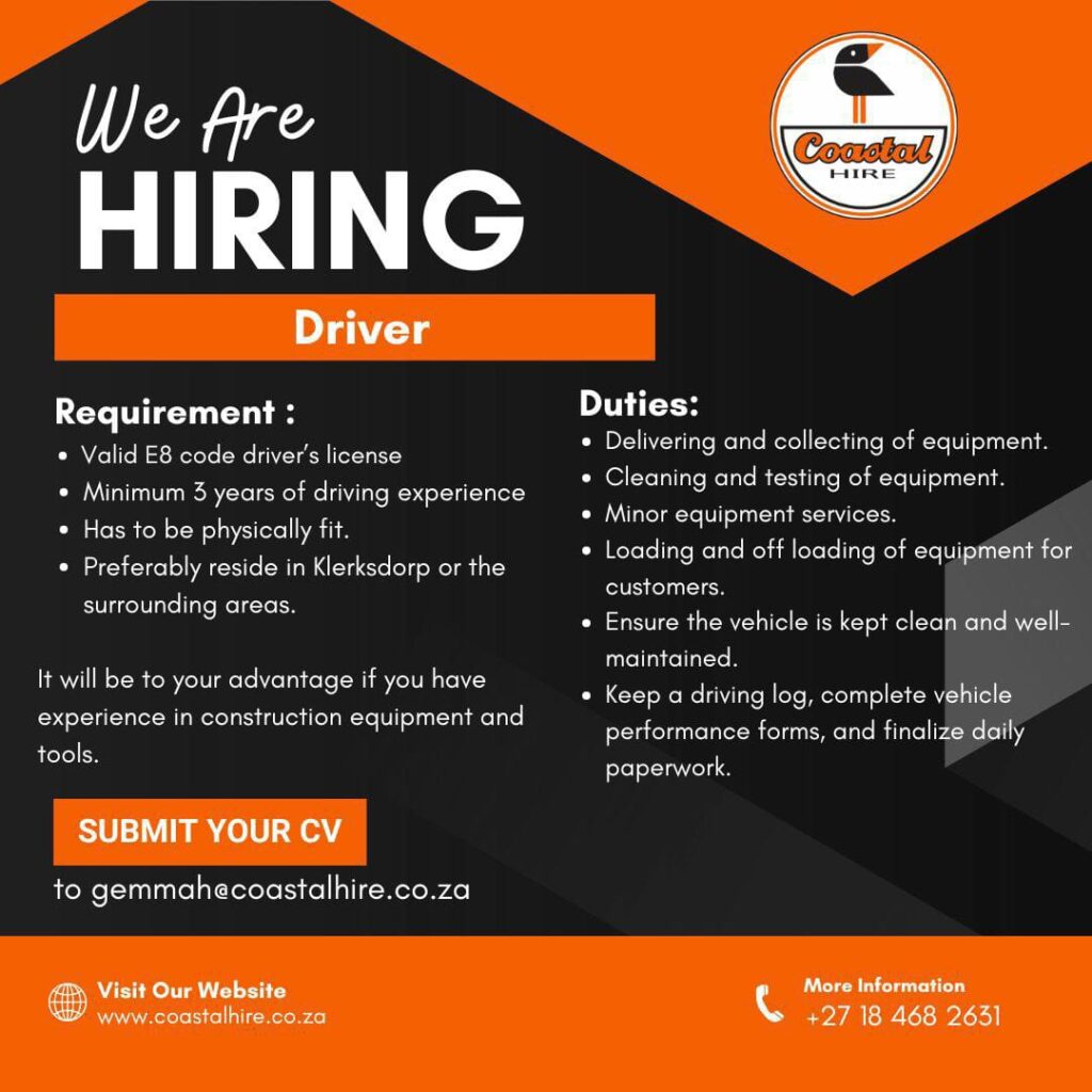 Driver vacancy Klerksdorp