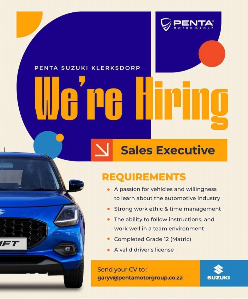 Sales executive vacancy klerksdorp