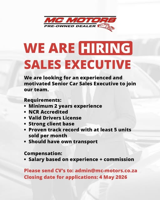 Sales Executive - Klerksdorp vacancy