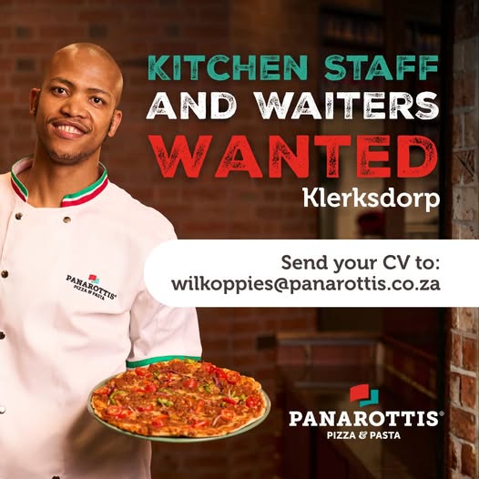 Kitchen staff and waiter vacancy klerksdorp