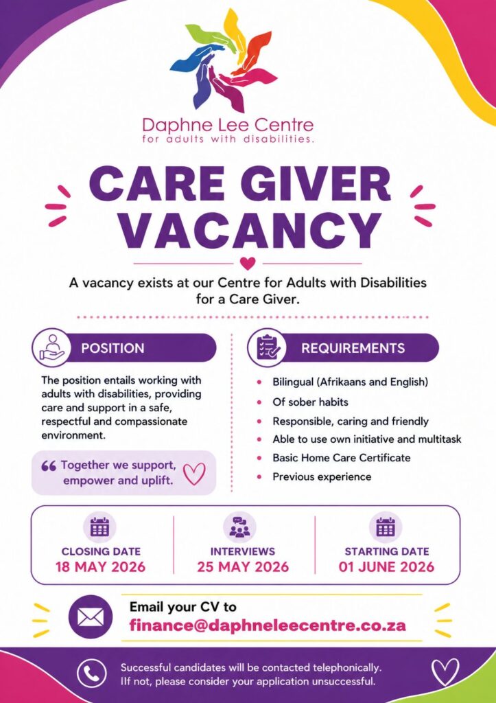 Caregiver - Klerksdorp vacancy