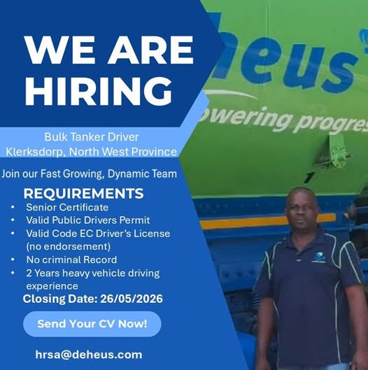 Bulk Tanker Driver - Klerksdorp vacancy