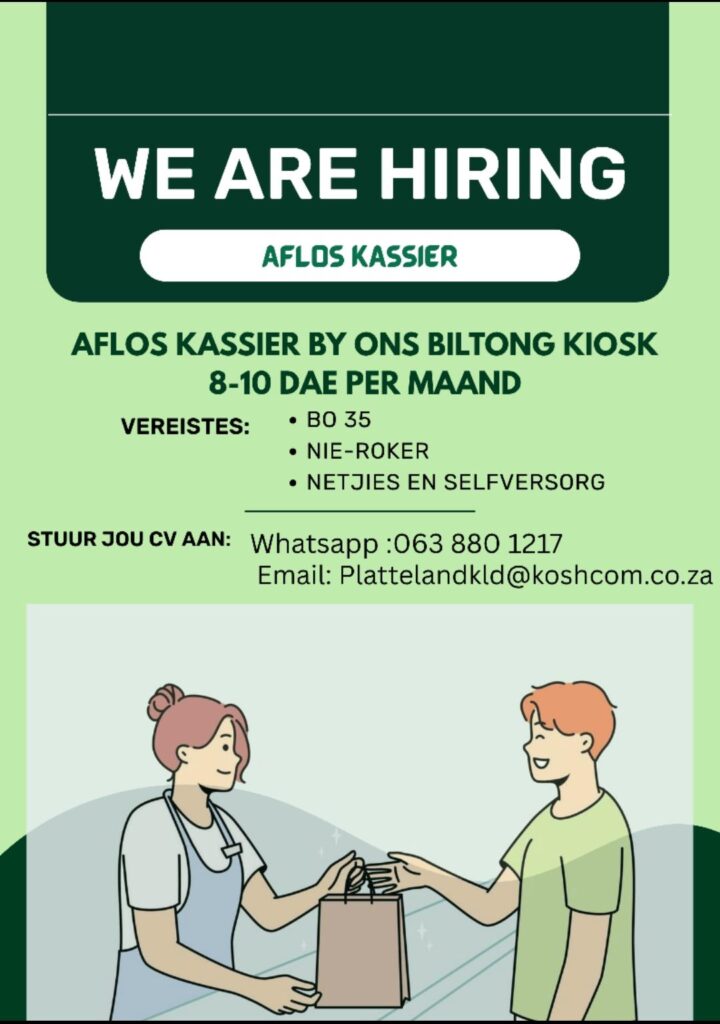 Relief Cashier - Klerksdorp vacancy