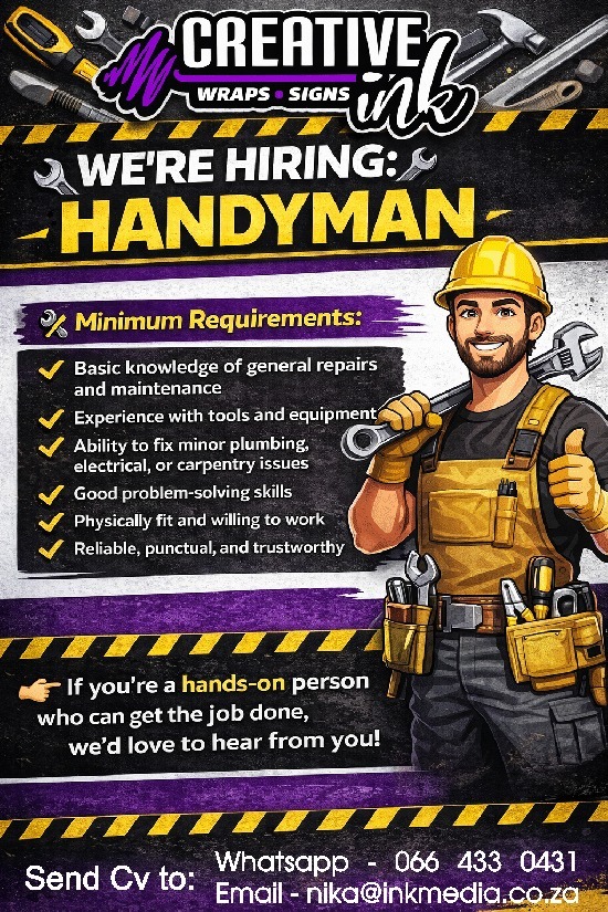 Handyman - Klerksdorp vacancy