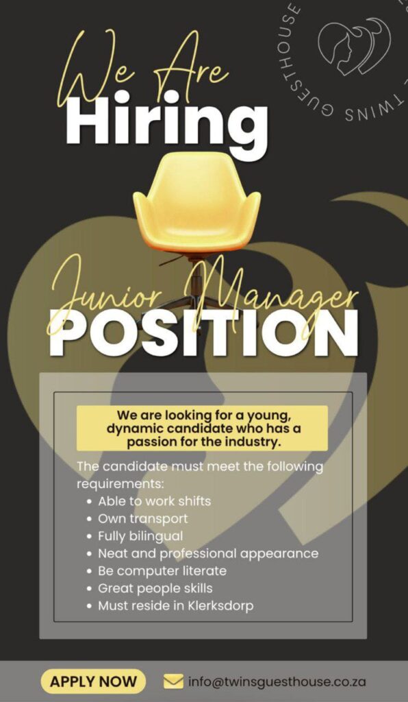 Junior Manager - Klerksdorp vacancy