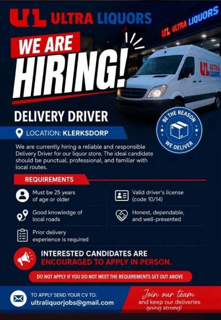 Delivery Driver - Klerksdorp vacancy