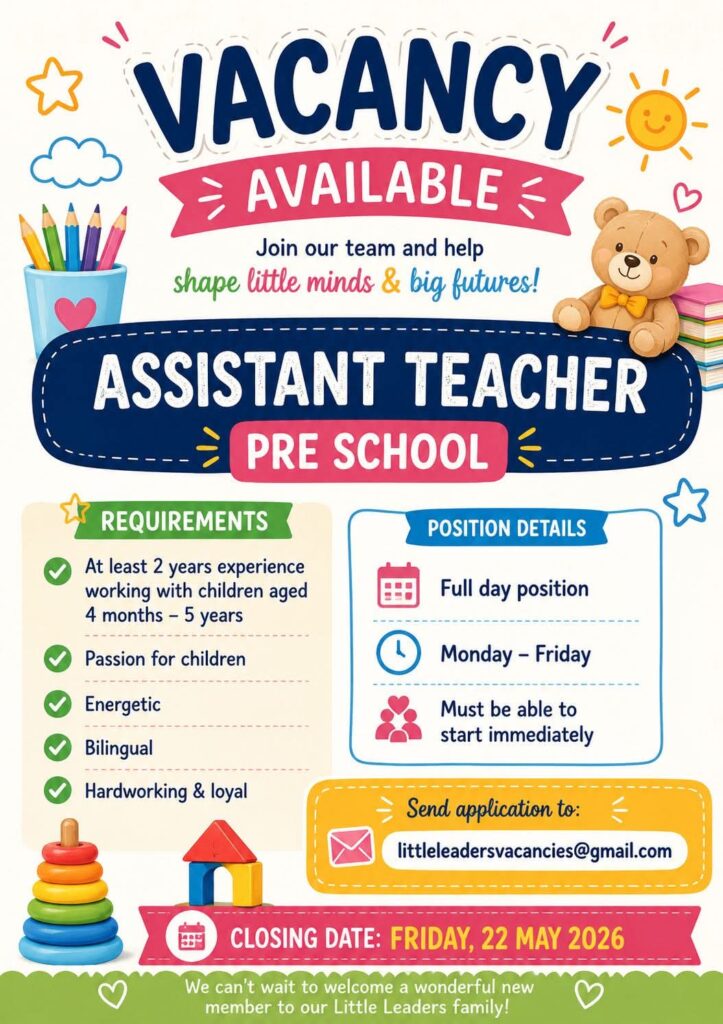 Assistant Teacher - Klerksdorp vacancy