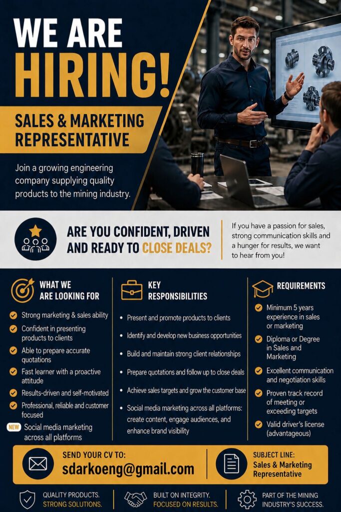 Sales & Marketing Representative - Klerksdorp vacancy